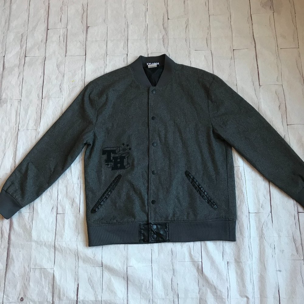 The Hundreds Men's Size XXL Varsity Jacket Wool Blend Grey